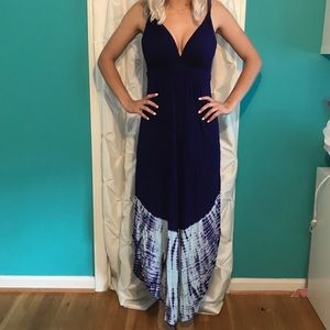 Gypsy Blue Tie Dye Maxi Dress - Size Small